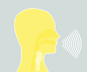 Illustration of sound being generated when a person is speaking